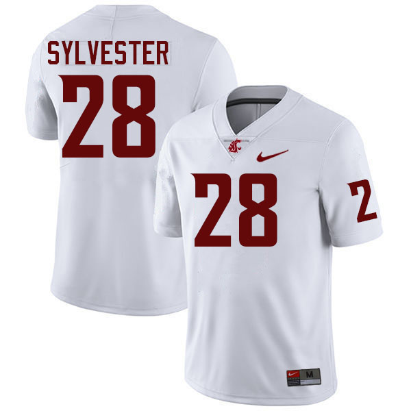 Men #28 Reece Sylvester Washington State Cougars College Football Jerseys Stitched-White